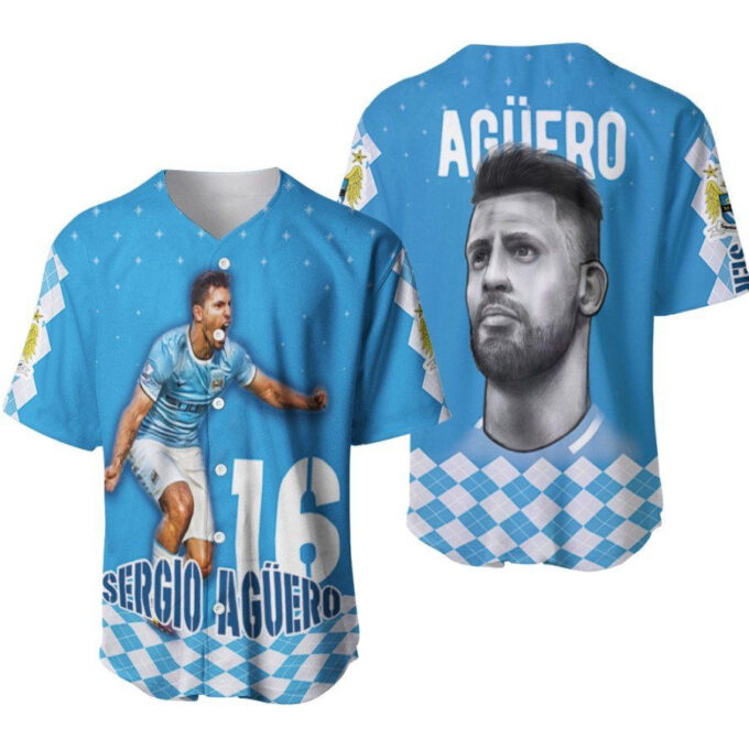 Kun Aguero 16 Sergio Aguero Legend Forever Manchester City Designed Allover Gift For Aguero Fans Baseball Jersey