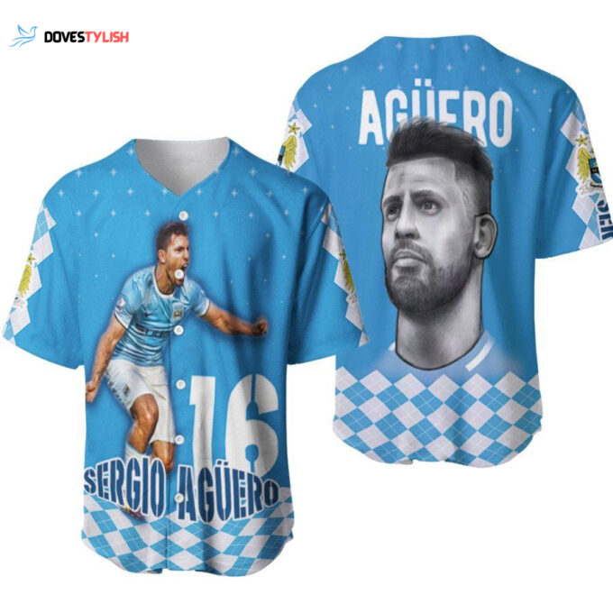 Kun Aguero 16 Sergio Aguero Legend Forever Manchester City Designed Allover Gift For Aguero Fans Baseball Jersey