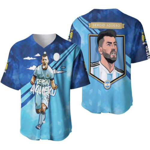 Kun Aguero Score Goals Great Player Manchester City Designed Allover Gift For Aguero Fans Baseball Jersey