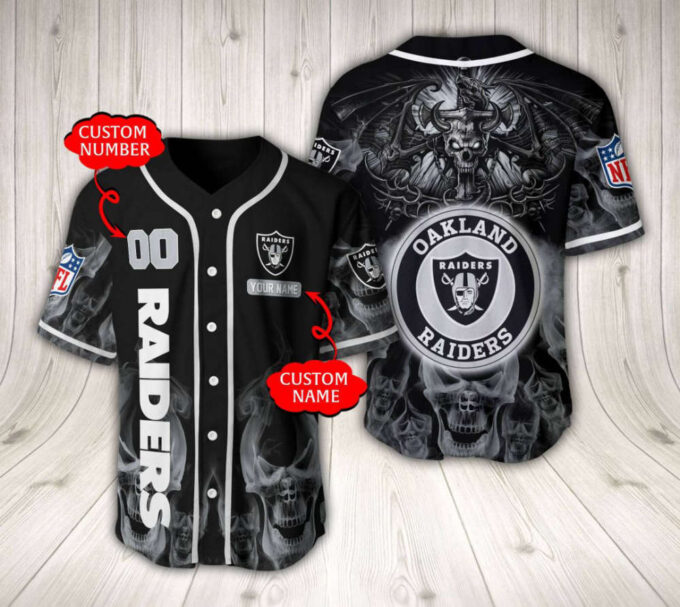 Las Vegas Raiders Baseball Jersey Custom Name And Number