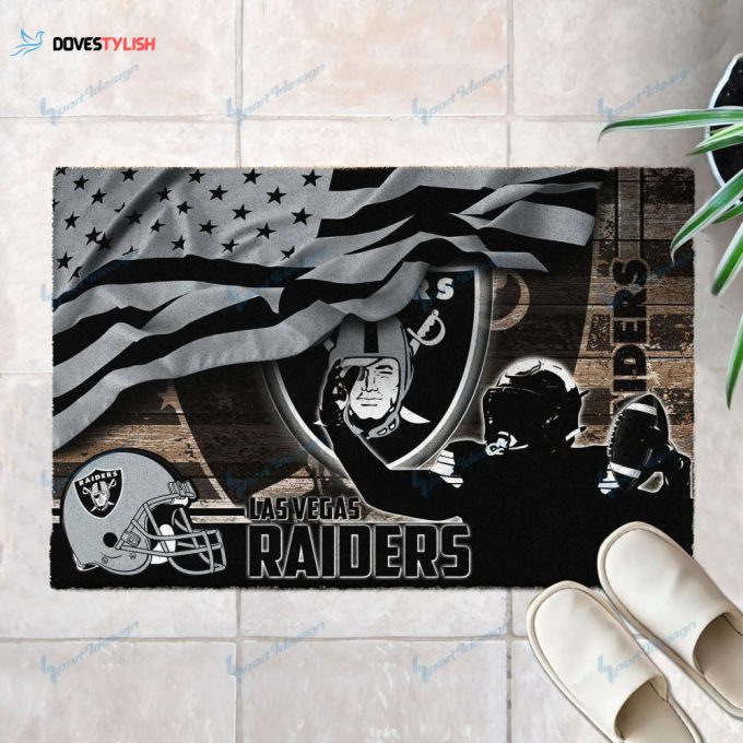 Las Vegas Raiders Doormat Home Decor 2024