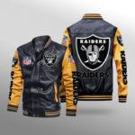 Las Vegas Raiders Leather Bomber Jacket