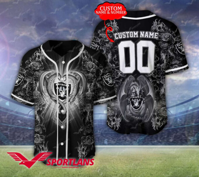 Las Vegas Raiders Personalized Baseball Jersey