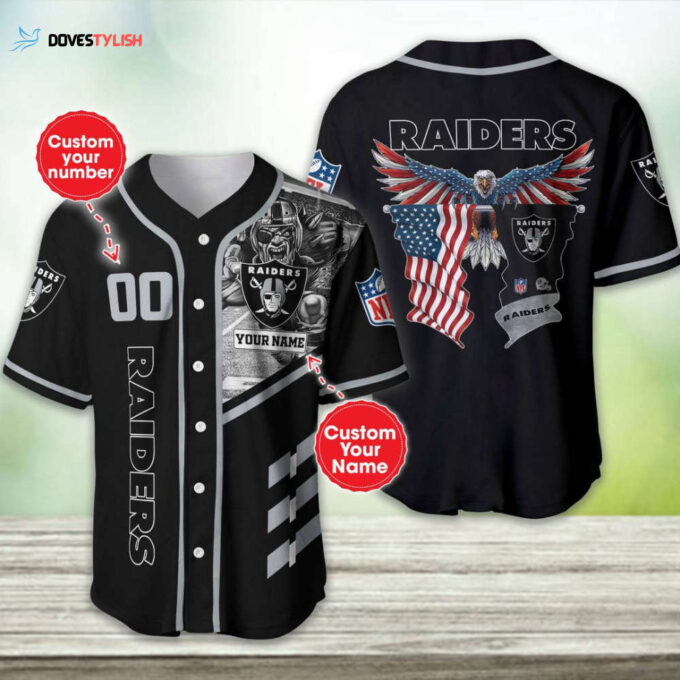 Las Vegas Raiders Personalized Baseball Jersey