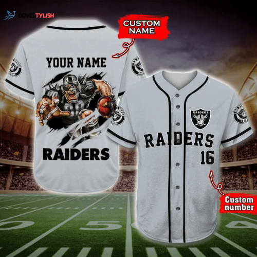 Las Vegas Raiders Personalized Baseball Jersey Gift for Men Dad