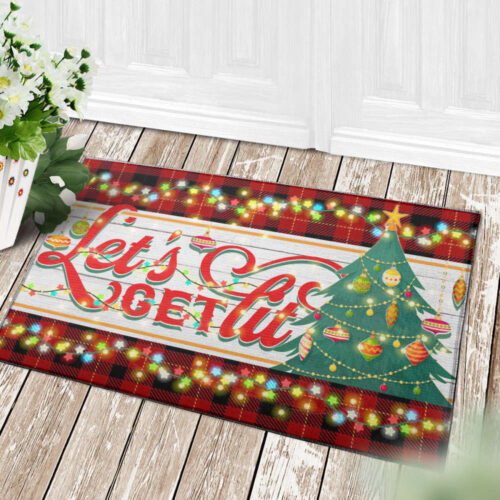 Let’s Get Lit Funny Christmas Doormat