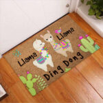 Llama Ding Dong Doormat Welcome Mat Housewarming Gift Home Decor Funny Doormat Gift For Llama Lovers Gift For Friend Birthday Gift
