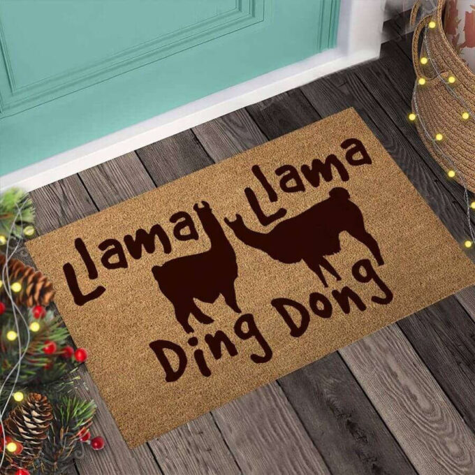 Llama Ding Dong Easy Clean Welcome DoorMat