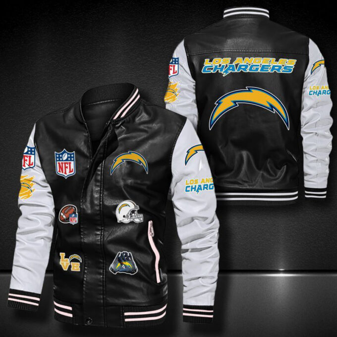 Los Angeles Chargers Leather Bomber Jacket