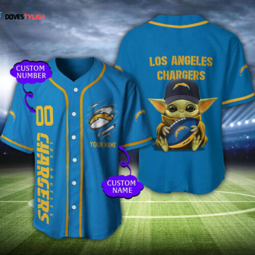 Los Angeles Chargers Personalized Baseball Jersey