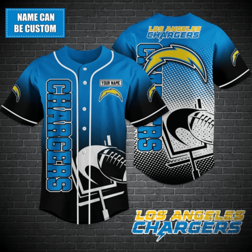 Los Angeles Chargers Personalized Baseball Jersey