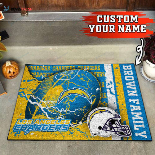 Los Angeles Chargers Personalized Doormat Home Decor 2024