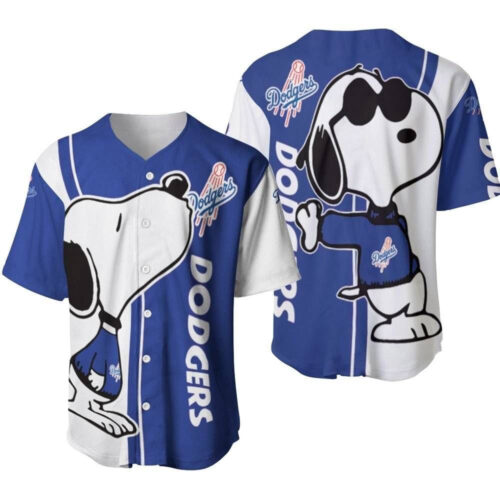 Los Angeles Dodgers Snoopy Lover Printed Baseball Jersey
