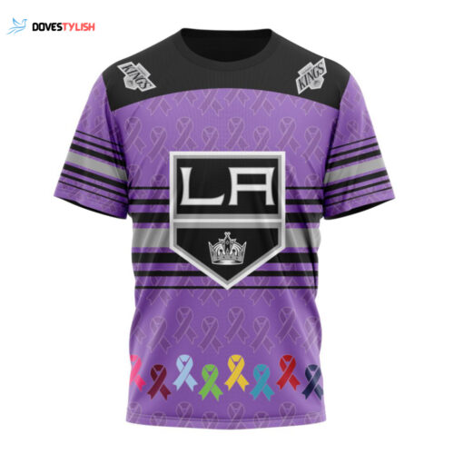 Los Angeles Kings Fights Cancer Unisex T-Shirt For Fans Gifts 2024