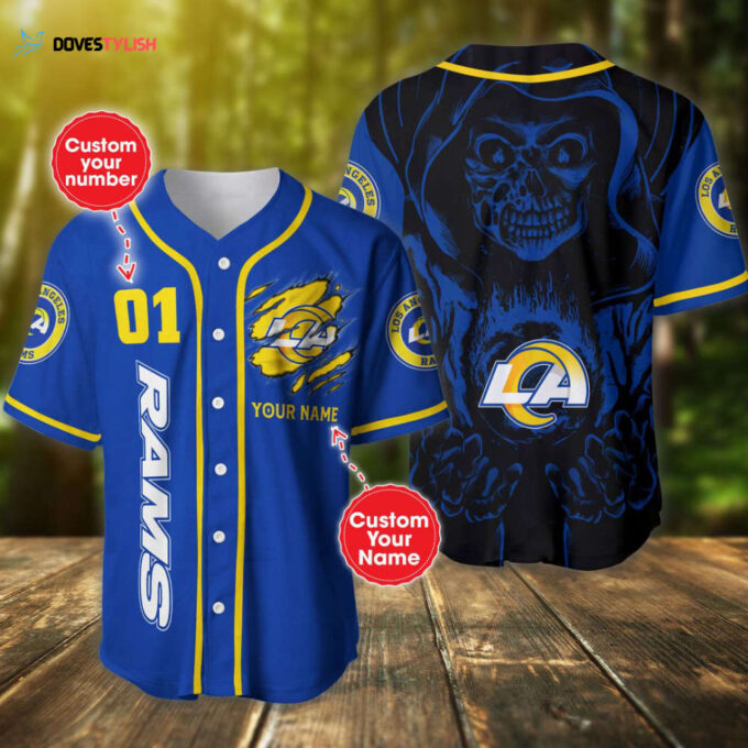 Los Angeles Rams Baseball Jersey Custom Name And Number