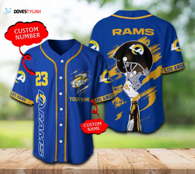 Los Angeles Rams Baseball Jersey Personalized