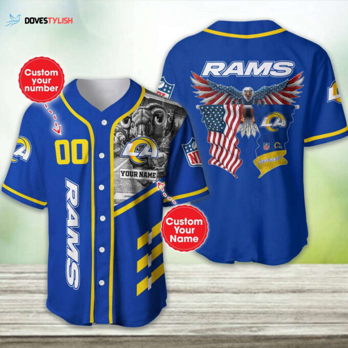 Los Angeles Rams Personalized Baseball Jersey