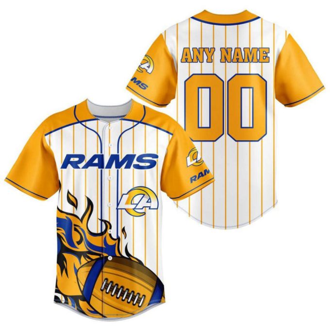 Los Angeles Rams Personalized Baseball Jersey