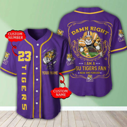LSU Tigers Personalized Baseball Jersey