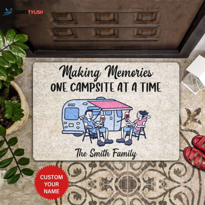 Making Memories One Campsite At A Time Personalized All Over Printing Doormat