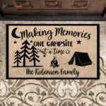 Making Memories One Campsite At A Time Personalized Doormat  Camping