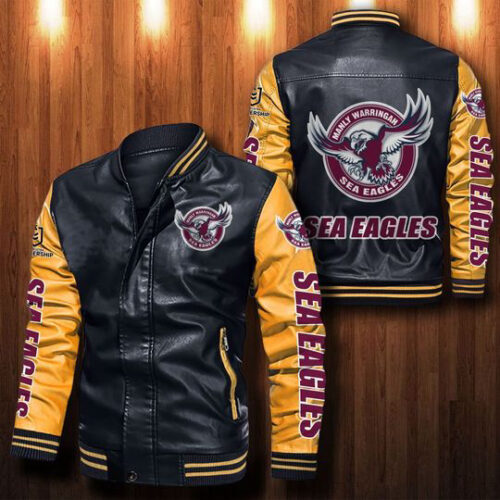 Manly Warring Sea Eagles Leather Bomber Jacket