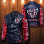 Manly Warring Sea Eagles Leather Bomber Jacket