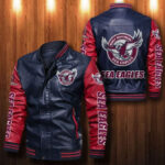 Manly Warring Sea Eagles Leather Bomber Jacket