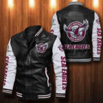 Manly Warring Sea Eagles Leather Bomber Jacket