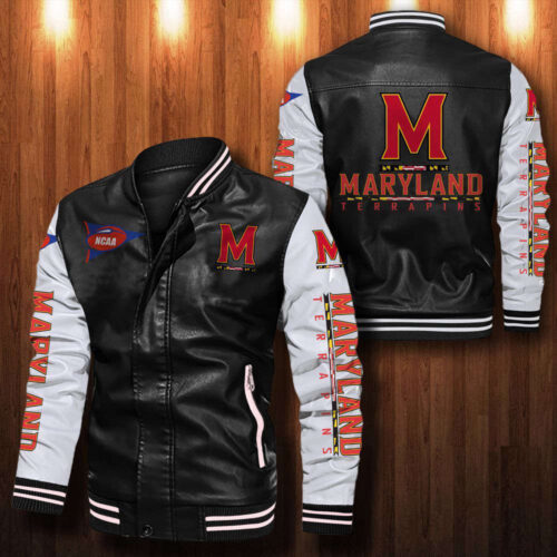 Maryland Terrapins Leather Bomber Jacket