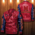 Maryland Terrapins Leather Bomber Jacket