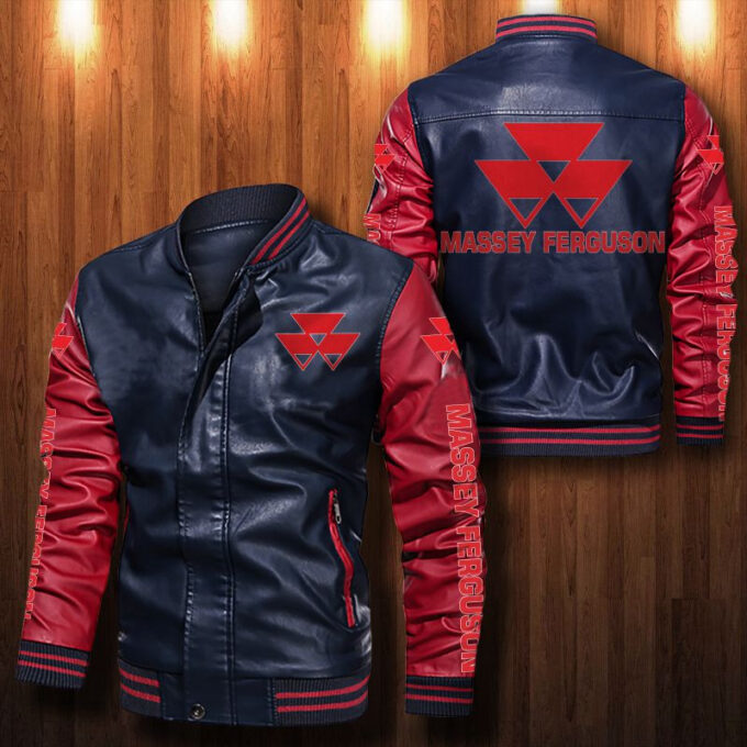 Massey Ferguson Leather Bomber Jacket