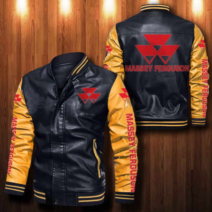 Massey Ferguson Leather Bomber Jacket