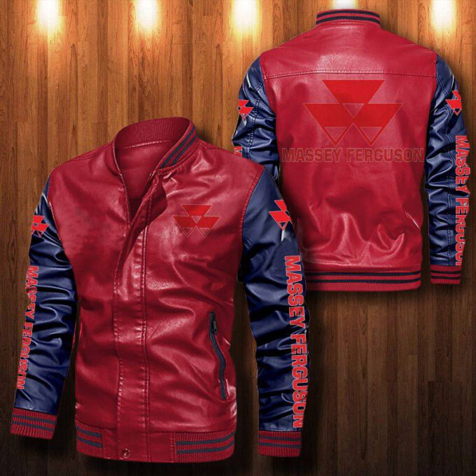 Massey Ferguson Leather Bomber Jacket