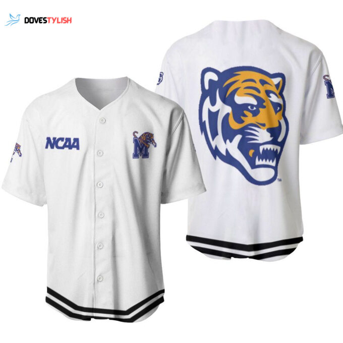 Memphis Tigers Classic White With Mascot Gift For Memphis Tigers Fans Baseball Jersey