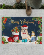 Merry Christmas Corgi Noel Funny Doormat Gift For Dog Lovers Birthday Gift Home Decor Warm House Gift Welcome Mat