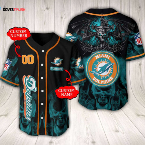 Miami Dolphins Baseball Jersey Custom Name And Number