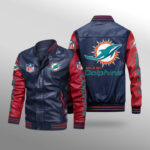 Miami Dolphins Leather Bomber Jacket