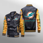 Miami Dolphins Leather Bomber Jacket