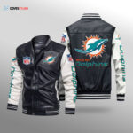 Miami Dolphins Leather Bomber Jacket