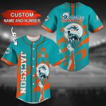 Miami Dolphins Personalized Baseball Jersey