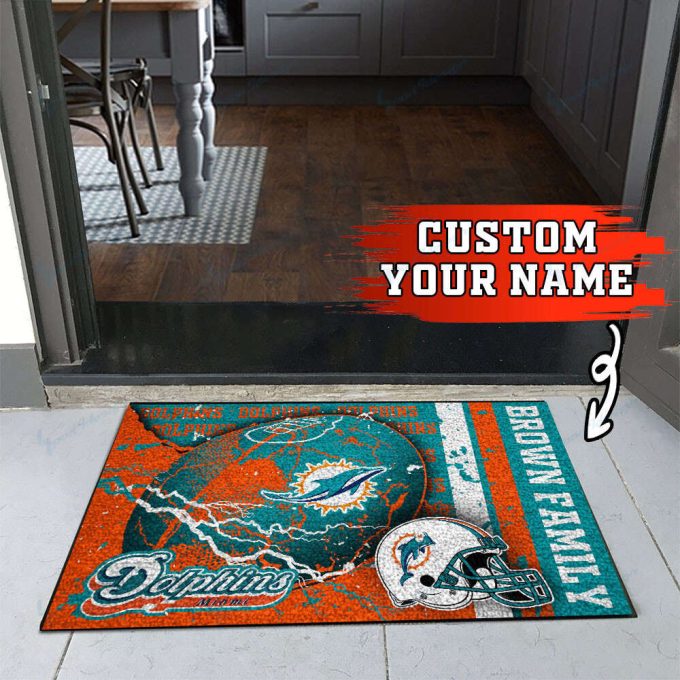 Miami Dolphins Personalized Doormat Home Decor 2024