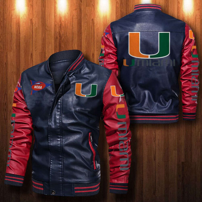 Miami Hurricanes Leather Bomber Jacket