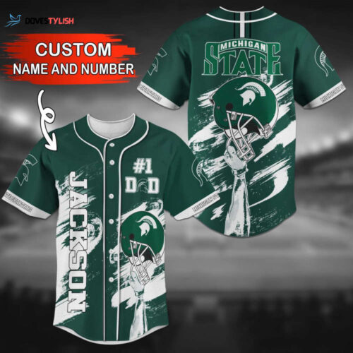 Michigan State Spartans Personalized Baseball Jersey