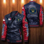 Milwaukee Brewers Leather Bomber Jacket