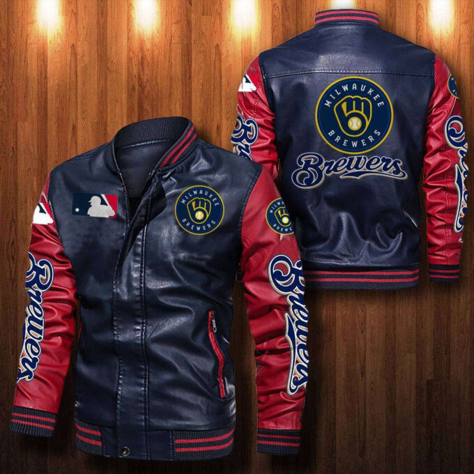 Milwaukee Brewers Leather Bomber Jacket