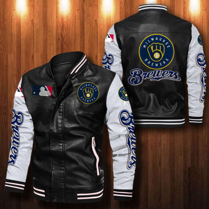 Milwaukee Brewers Leather Bomber Jacket