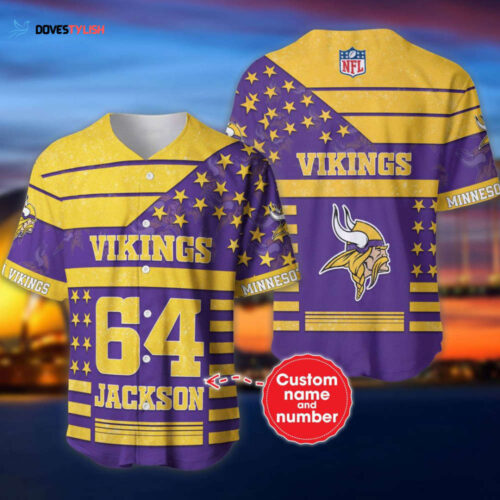Minnesota Vikings Personalized Baseball Jersey