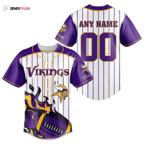 Minnesota Vikings Personalized Baseball Jersey Gift for Men Dad