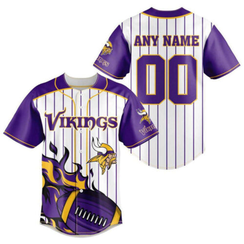 Minnesota Vikings Personalized Baseball Jersey Gift for Men Dad